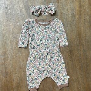 Floral Baby Set with Headband